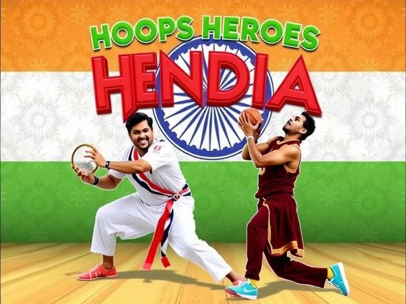 Hoops Heroes India Cover Image showing players from different Indian states in traditional attire